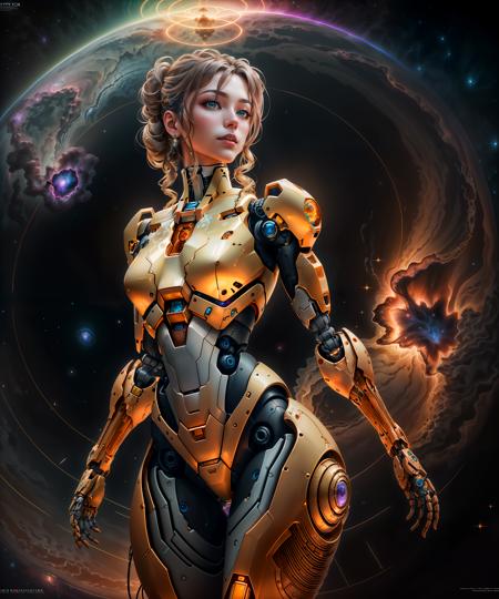 02515-3869539231-an award winning photograph of a beautiful woman, halo, intricate cyberpunk robot, highly detailed, soft bokeh Deep space nebula.png